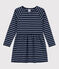 Warmes Kinderkleid aus Baumwolle für Mädchen blau SMOKING/ SKY CHINE