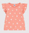 Kurzärmeliges Kinder-T-Shirt aus bedruckter Baumwolle orange ABRICOT/ MARSHMALLOW