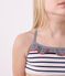 Kinder-Bikini mit Streifen weiss MARSHMALLOW/blau MEDIEVAL