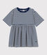 Gestreiftes Kinderkleid mit 3/4-Ärmeln für Mädchen