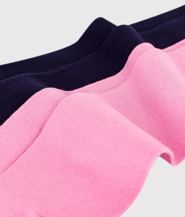 2er-Set Kinder-Strumpfhosen aus Baumwolljersey rosa/blau