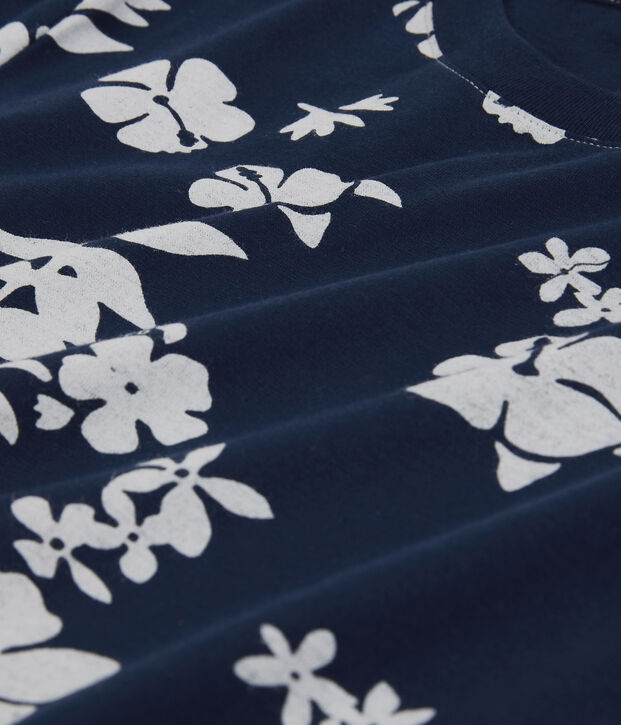 T-Shirt DAS GERADE mit Rundhalsausschnitt aus Bio-Baumwolle f&uuml;r Damen blau/weiss