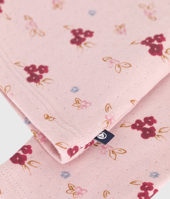 Kinder-Cardigan aus bedruckter Baumwolle  rosa JOLI/weiss MULTICO