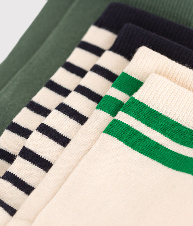 3er-Set gestreifte Kindersocken aus Baumwolle vielfarbig