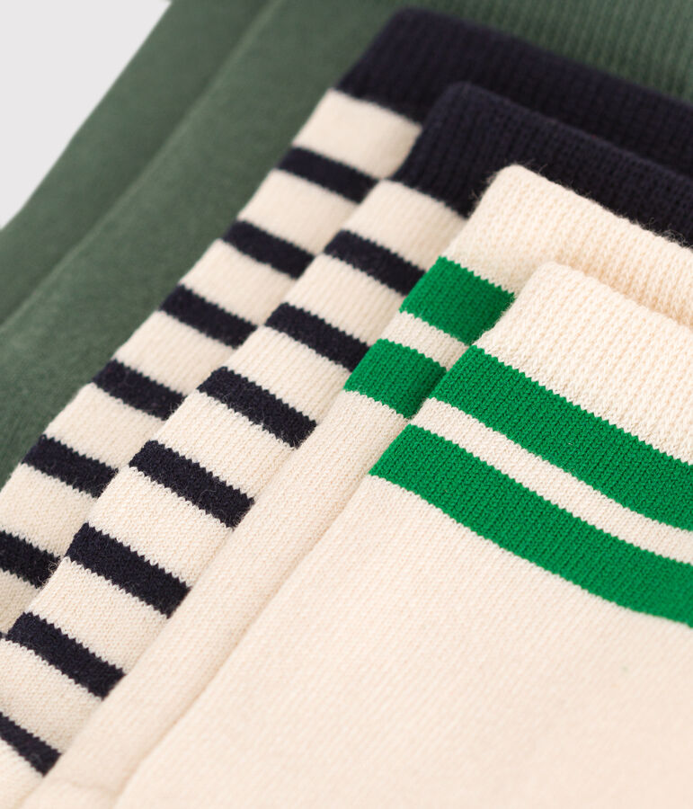 3er-Set gestreifte Kindersocken aus Baumwolle vielfarbig