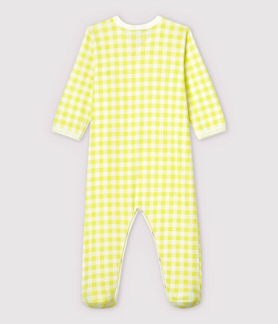 Baby-Strampler aus Baumwolle mit Vichy-Muster in Gelb weiss MARSHMALLOW/ SUNNY