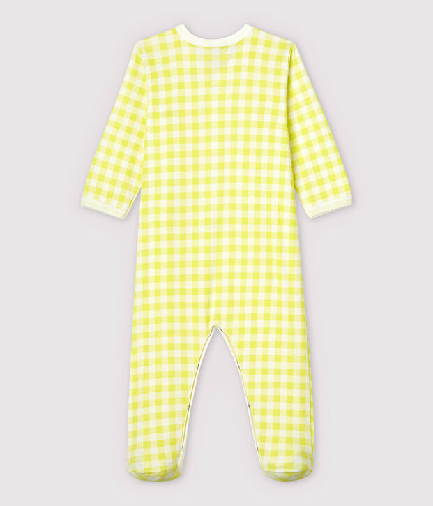 Baby-Strampler aus Baumwolle mit Vichy-Muster in Gelb weiss/gelb