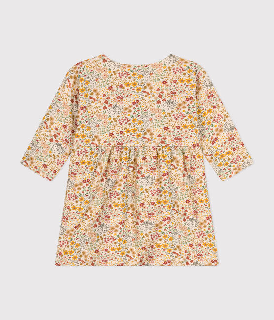 Langärmeliges Baby-Kleid aus gestepptem Doppeljersey weiss AVALANCHE/ MULTICO