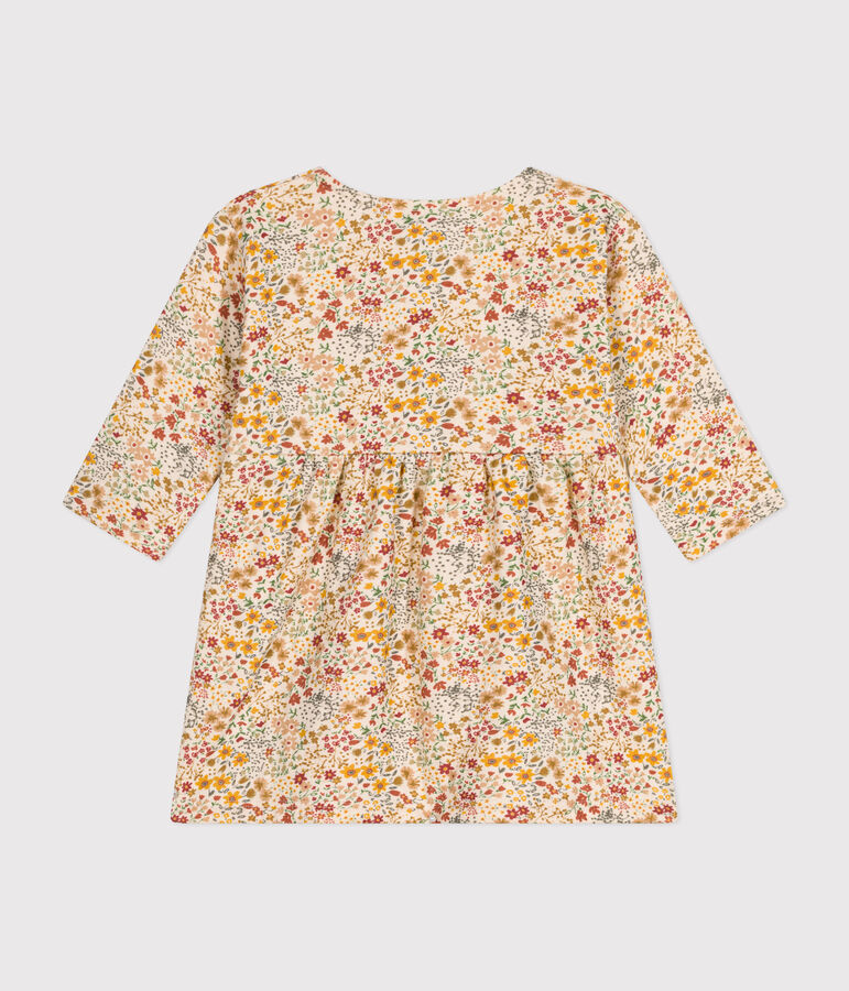 Lang&auml;rmeliges Baby-Kleid aus gestepptem Doppeljersey weiss AVALANCHE/ MULTICO