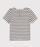 Kurzärmeliges Baby-T-Shirt aus gestreifter Baumwolle beige MONTELIMAR/blau SMOKING