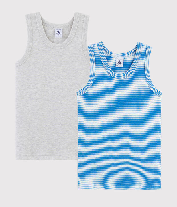 Set mit 2 Tanktops mit Ringelmuster f&uuml;r kleine Jungen vielfarbig