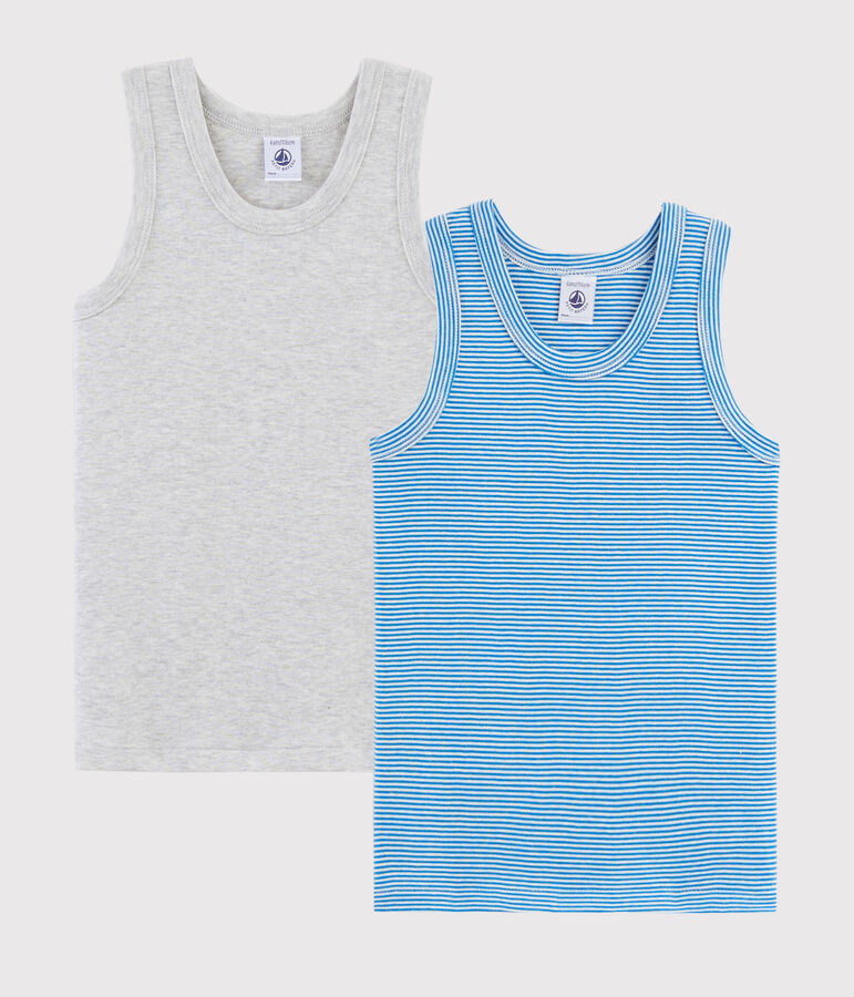 Set mit 2 Tanktops mit Ringelmuster f&uuml;r kleine Jungen vielfarbig