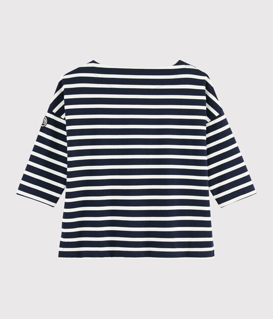 Streifenshirt aus Baumwolle Damen blau SMOKING/weiss MARSHMALLOW