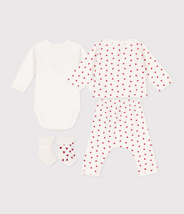 Geschenkset zur Geburt Motiv kleines Herz vielfarbig