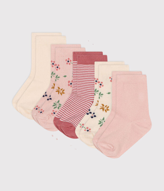 5er-Set Baby-Socken aus Baumwolle mit Blumenmotiv vielfarbig