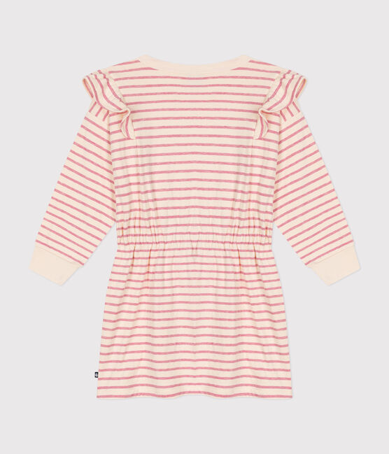 Langärmeliges Kinder-Kleid aus Doppeljersey für Mädchen rosa AVALANCHE/ ROSELINE