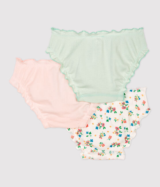 3er-Set Slips aus Baumwolle und Elastan mit Blumenmuster für Mädchen variante 1