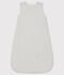 Strampler aus Rippstrick weiss MARSHMALLOW/weiss MULTICO