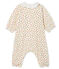 Langer Baby-Overall aus Rippstrick für Mädchen weiss MARSHMALLOW/weiss MULTICO