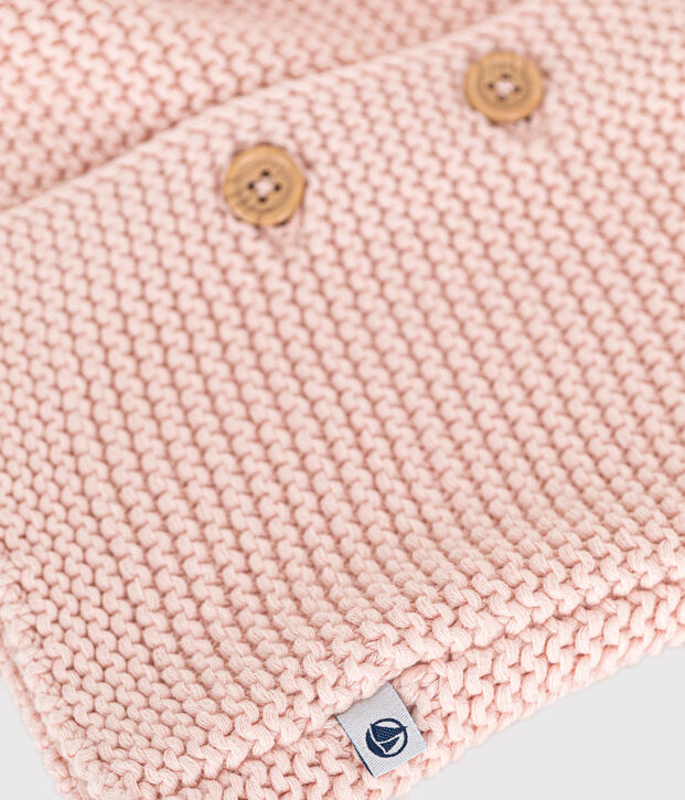 Baby-Cardigan kraus rechts gestrickt rosa