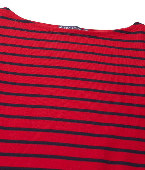 Gestreiftes T-Shirt unisex rot MARS/blau SMOKING