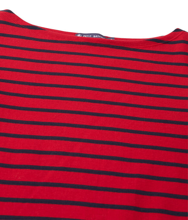 Gestreiftes T-Shirt unisex rot/blau