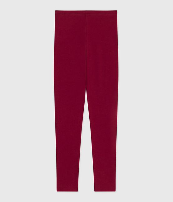 Kinder-Leggings aus einfarbiger Baumwolle AMARANTE