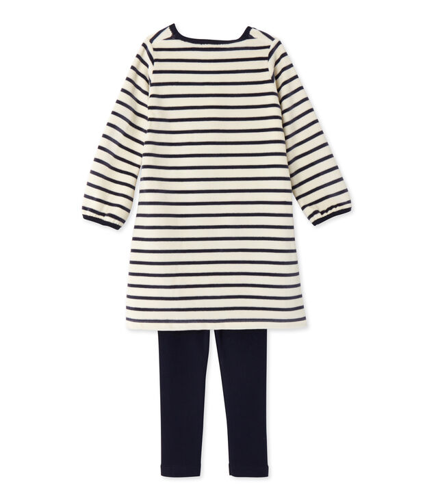 Chemise de nuit fille &agrave; bouclette velours weiss/blau