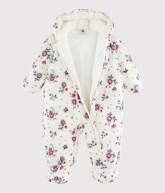 Baby-Fliegerorverall für Mädchen/Jungen weiss MARSHMALLOW/rosa ROSE/ MULTICO