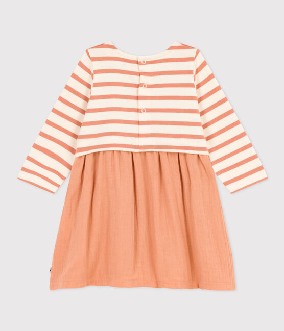 Langärmeliges Babykleid aus zwei Materialien SIENNA/ AVALANCHE