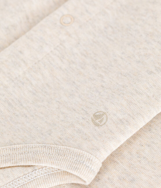 Langärmeliger Baby-Body aus Baumwolle mit Kragen beige MONTELIMAR CHINE
