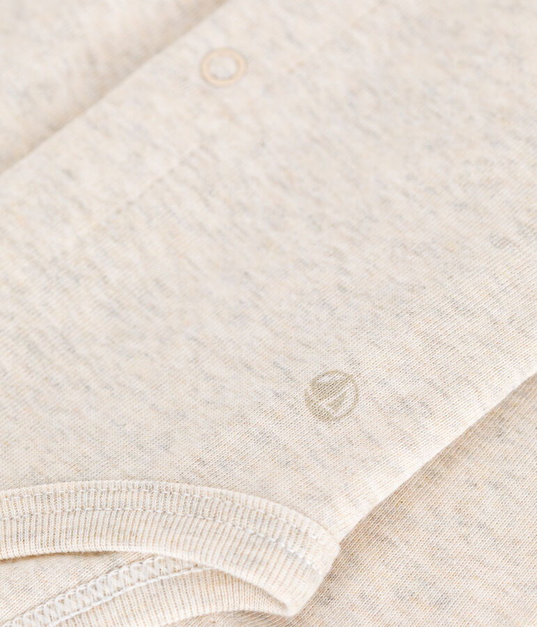 Lang&auml;rmeliger Baby-Body aus Baumwolle mit Kragen beige