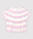 T-Shirt aus Baumwolle/gestreiftem Leinen Damen