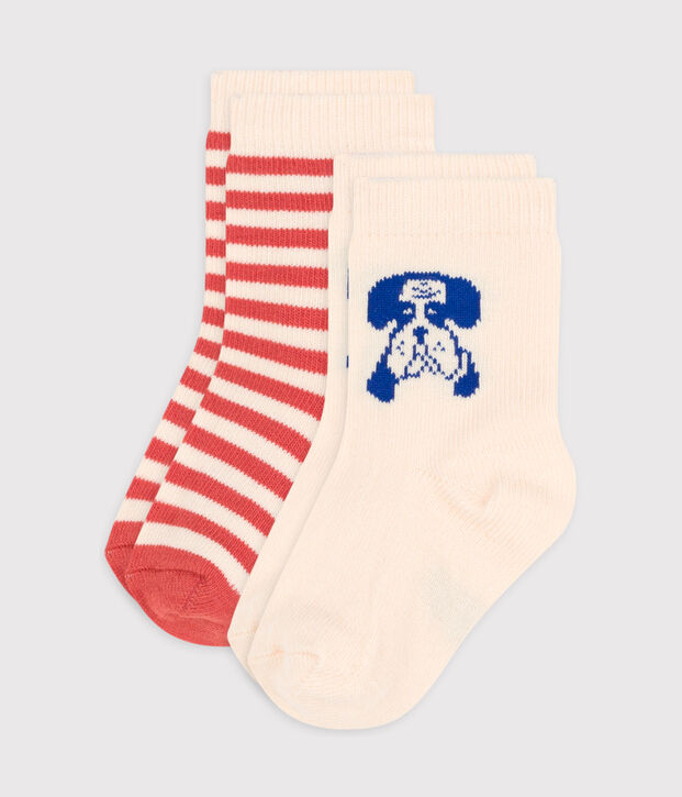 2er-Set Babysocken mit Hundemotiv vielfarbig