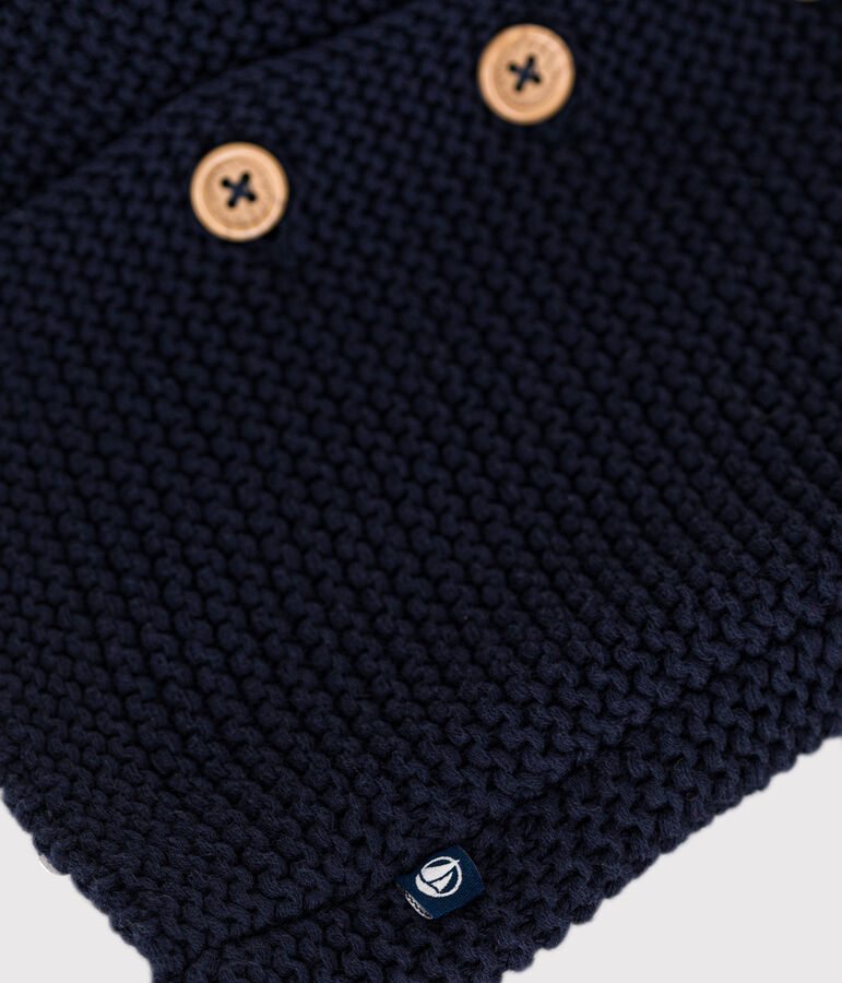 Baby-Cardigan kraus rechts gestrickt blau