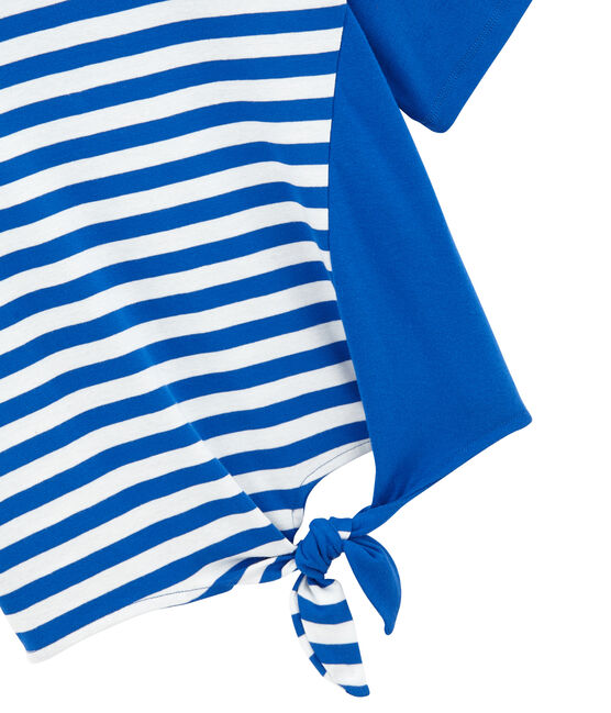 Damen-strandshirt blau PERSE/weiss MARSHMALLOW