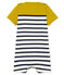 Gestreifter baby-kurzoverall aus schwerem jersey jungen gelb BAMBOO/weiss MARSHMALLOW/ SMOKING