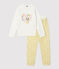 Kinderpyjama aus Frottee mit Blumenmuster für Mädchen gelb OCRE/weiss MARSHMALLOW