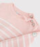 Kinderpullover aus Wolle und Baumwolle für Mädchen rosa MINOIS/weiss MARSHMALLOW