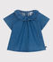 Kurzärmelige Baby-Bluse aus Jeansstoff  blau DENIM CLAIR