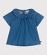 Kurzärmelige Baby-Bluse aus Jeansstoff 