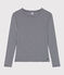Langärmeliges Damen-T-Shirt "L'Iconique" aus gestreiftem Rippstrick blau SMOKING/weiss MARSHMALLOW