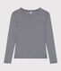 Langärmeliges Damen-T-Shirt "L'Iconique" aus gestreiftem Rippstrick