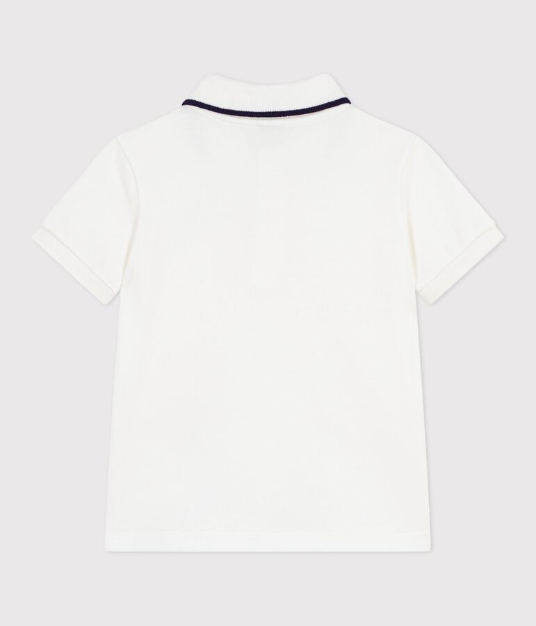 Kurz&auml;rmeliges Kinder-Poloshirt aus Baumwolle weiss