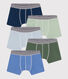 Set aus 5 einfarbigen Kinder-Boxershorts aus Baumwolle