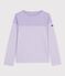 Damen T-Shirt "Marinière" mit Streifen aus Baumwolle violett SQUAW/ MILK