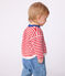 Langärmeliges Baby-T-Shirt aus Baumwolle mit Streifen rot POMPEI/ MILK