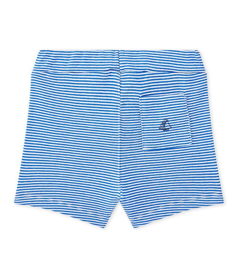 Gestreifte Baby-Jungen-Shorts blau/weiss