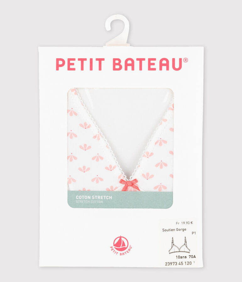 Gepolsterter M&auml;dchen-BH mit Print weiss ECUME/rosa VENUS/ MULTICO