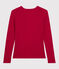 Klassisches Damen-T-Shirt aus Baumwolle mit V-Ausschnitt rot TERKUIT